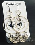 Large Star and Mountain Circle Earrings