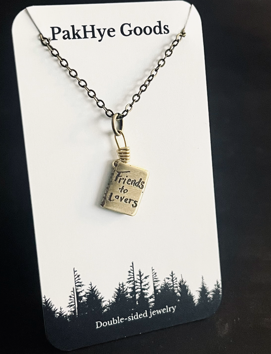 Small Book Pendant Necklace
