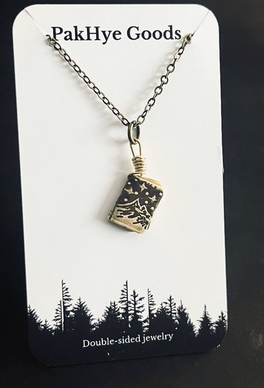 Small Book Pendant Necklace