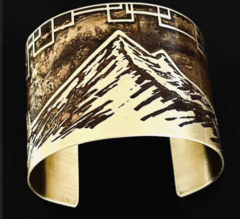 Large Brass Mount Hood Cuff