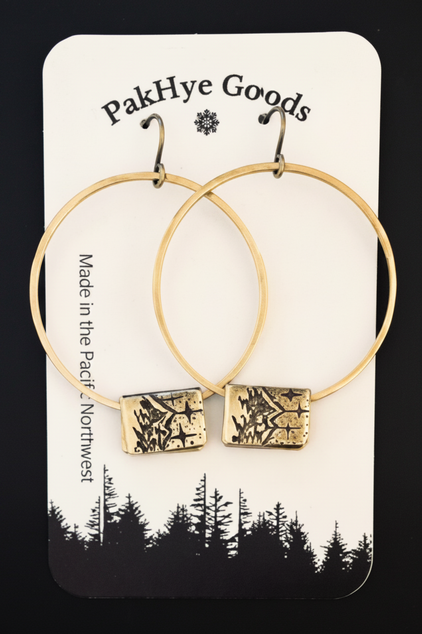 Mt. Hood Book Hoop Earrings