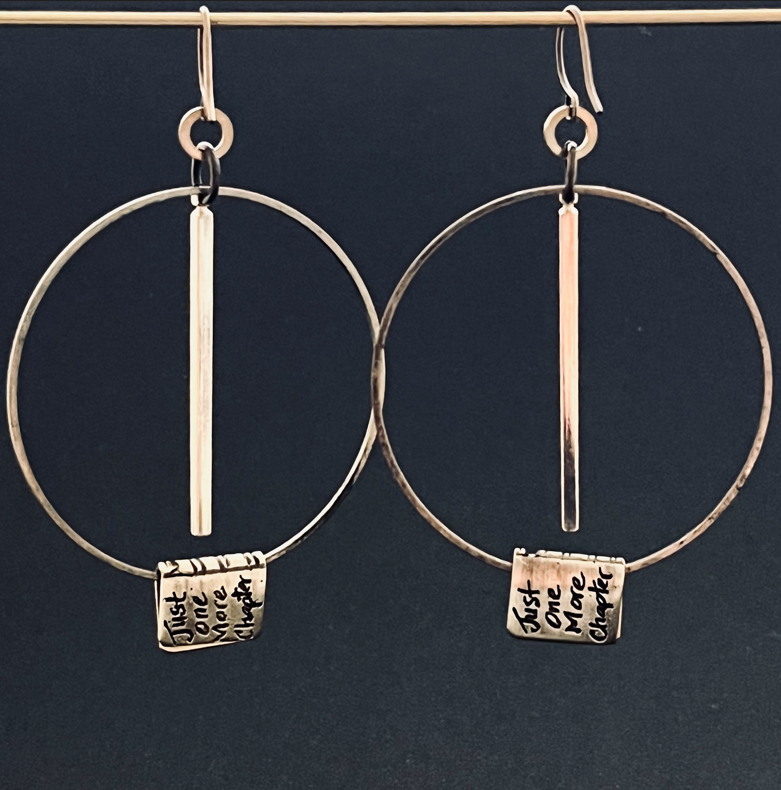 Just One More Chapter Book Hoop Earrings