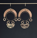 Mountain Horizon Brass Arch Earrings
