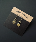 Tiny Mountain Disc Brass Earrings