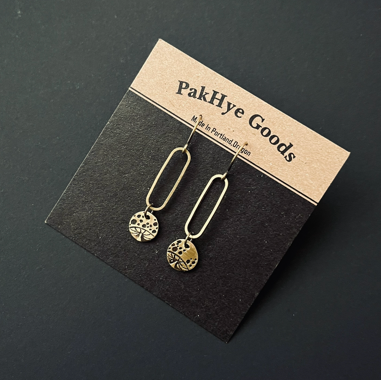 Tiny Forest Mushroom Brass Earrings