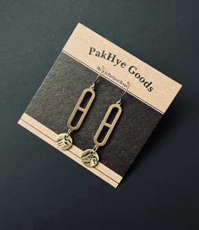 Tiny Mountain Peak Brass Earrings