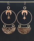 Celestial Mountain Brass Statement Earrings