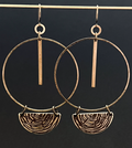 Tree Ring Brass Statement Earrings