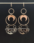 Mountain Moon Brass Statement Earrings