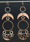 Crescent Mountain Horizon Brass Statement Earrings