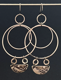 Mountain Sunrise Double Hoop Brass Statement Earrings
