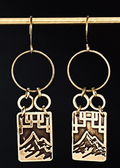 Mountain Window Brass Statement Earrings