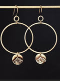 Mountain Hoop Brass Statement Earrings