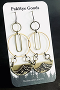 Mount Hood Double Hoop Brass Statement Earrings