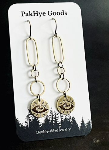 All-Seeing Eye Brass Statement Earrings