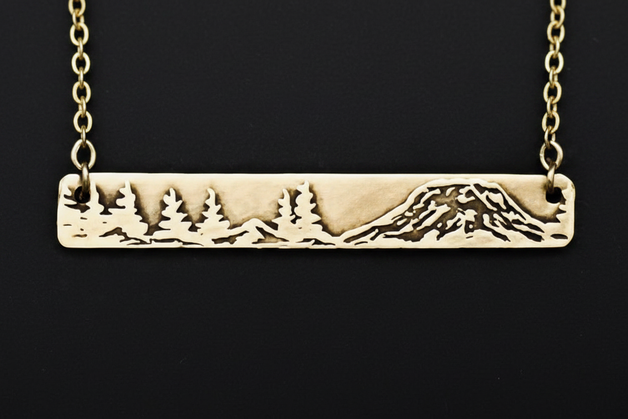 Mount St Helens Bar Necklace